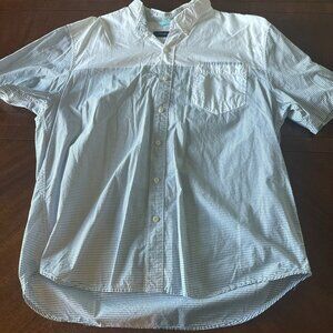 Vintage Tommy Bahama Mens Button Down XL Shirt (Blue & White)